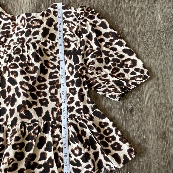 Monteau Animal Print Lace-Up Blouse - Picture 3 of 3